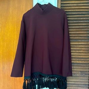Zara tunic with black fringe details